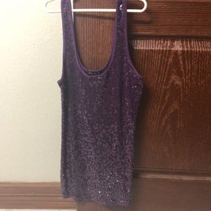 Express Purple Sequined Top
